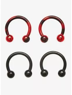 Red & Black Ombre Circular Barbell 4 Pack