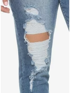 HTDENIM HT Denim Indigo Destructed Mom Jeans -Hoodies And Sweaters Shop 11849605 av3