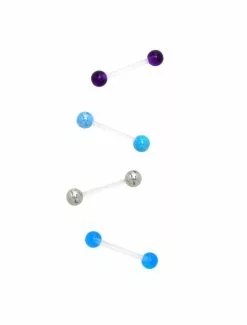 14G Acrylic Blue Purple Barbell 4 Pack