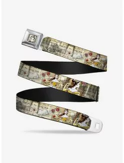 BUCKLEDOWN Disney Beauty And The Beast Belle Sketch Poses Story Script Seatbelt Belt