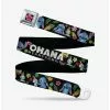BUCKLEDOWN Disney Lilo & Stitch Ohana Means Family Scrump Poses Tropical Flora Seatbelt Belt