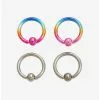 Steel Captive Hoop Rainbow & Silver 4 Pack -Hoodies And Sweaters Shop 12630621 hi