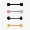 14G Steel Black Gold & Pink Barbell 4 Pack -Hoodies And Sweaters Shop 12630649 hi