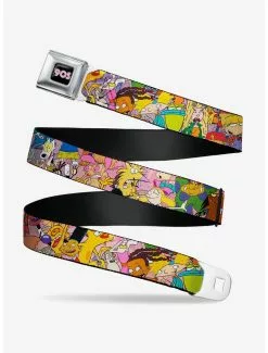 BUCKLEDOWN Buckle-Down Nickelodeon 90s Rewind Character Mash Up Collage Seatbelt Belt