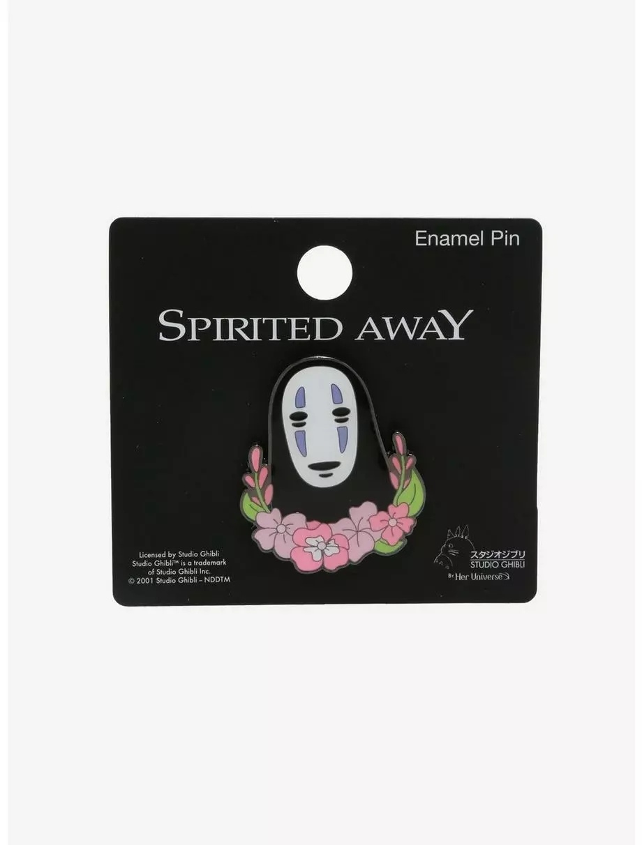 Studio Ghibli Spirited Away No-Face Floral Enamel Pin 4 Studio Ghibli Spirited Away No-Face Floral Enamel Pin - Image 2