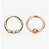 Rose Gold Hinged Segment Rings With Synthetic Opal And Clear Gem And Plain Hinged Segment Ring Set -Hoodies And Sweaters Shop 14645746 hi