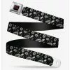 BUCKLEDOWN Disney Hocus Pocus Elements Collage Black White Seatbelt Belt