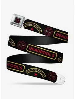 BUCKLEDOWN Marvel Deadpool Chimichangas Star Logo Seatbelt Belt