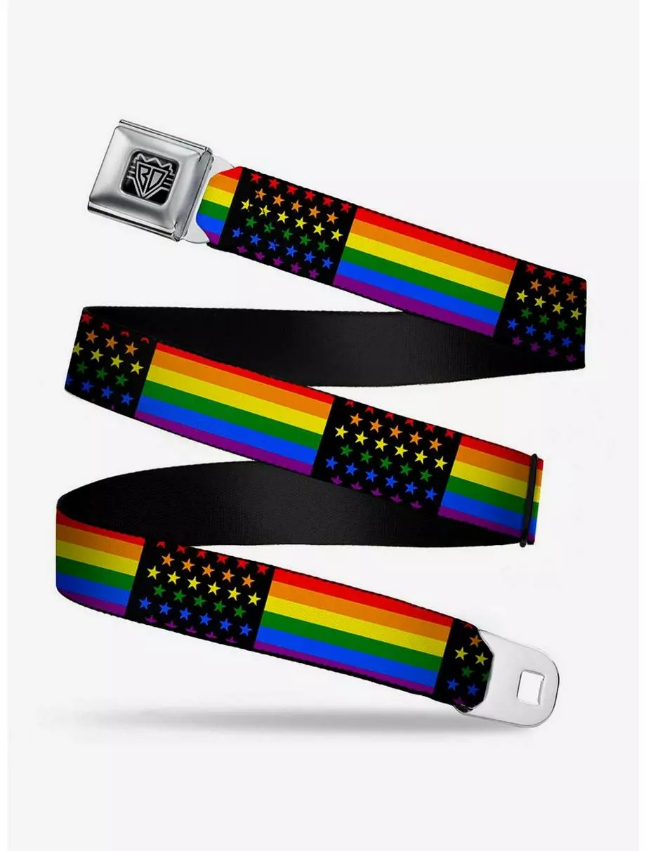 BUCKLEDOWN American Pride Flag Seatbelt Belt 3 BUCKLEDOWN American Pride Flag Seatbelt Belt