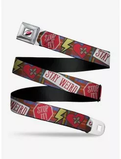 BUCKLEDOWN Disney Cruella Rebel Heart Patches Collage Seatbelt Belt