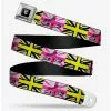 BUCKLEDOWN Disney Cruella De Vil Safety Pin Union Jack Seatbelt Belt