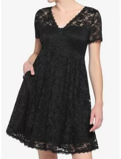 Black Lace Babydoll Dress