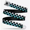 BUCKLEDOWN Checker Print Seatbelt Belt Ombre Turquoise -Hoodies And Sweaters Shop 16091501 hi