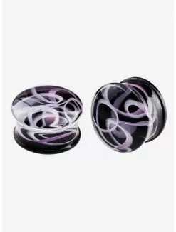 Glass Purple Swirl Plug 2 Pack