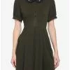 Forest Green Embroidered Collar Dress -Hoodies And Sweaters Shop 16303307 hi