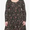 Woodland Mushroom Tiered Long-Sleeve Dress Plus Size -Hoodies And Sweaters Shop 16635398 hi