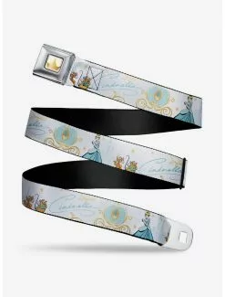BUCKLEDOWN Disney Cinderella Pumpkin Coach And Mice Seatbelt Belt