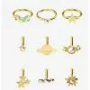 Steel Gold Celestial AB Nose Stud & Hoop 9 Pack -Hoodies And Sweaters Shop 16961984 hi