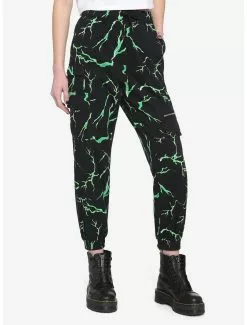 Green Lightning Girls Jogger Pants