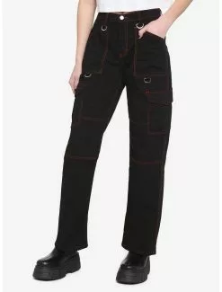 Red Stitch Cargo Carpenter Pants