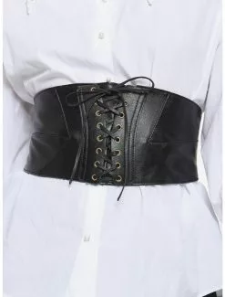 Black Lace-Up Underbust Corset