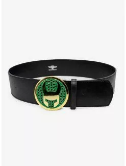 BUCKLEDOWN Marvel Avengers Loki Rhinestone Vegan Leather Belt