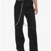 Black & Green Contrast Stitch Carpenter Pants With Detachable Chain -Hoodies And Sweaters Shop 17891177 hi