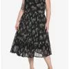 Black Floral Mesh Midi Dress Plus Size
