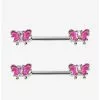 14G Steel Pink Butterfly Nipple Barbell 2 Pack -Hoodies And Sweaters Shop 17958962 hi
