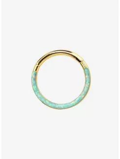 16G Steel Gold Opalescent Septum Clicker