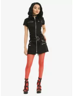 Black Bondage Zipper Dress -Hoodies And Sweaters Shop 18250595 av2