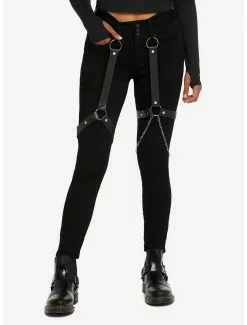 Black Garter O-Ring Pants