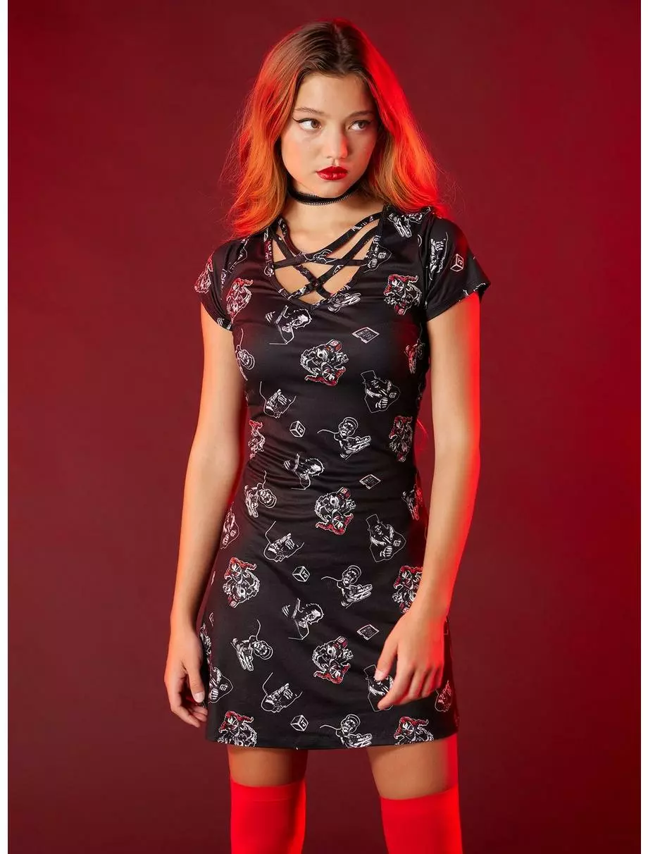 Universal Studios Halloween Horror Nights Characters Lace-Up Bodycon Dress 3 Universal Studios Halloween Horror Nights Characters Lace-Up Bodycon Dress