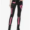 Black & Pink Zipper Super Skinny Jeans -Hoodies And Sweaters Shop 18501123 hi