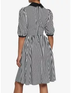 THORN&FABLE Black & White Stripe Bow Retro Dress 7 THORN&FABLE Black & White Stripe Bow Retro Dress -Hoodies And Sweaters Shop 18531881 av2