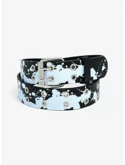 Black & White Splatter Grommet Belt