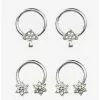 Steel Silver Mushroom Flower Curved Barbell & Captive Hoop 4 Pack 1 Steel Silver Mushroom Flower Curved Barbell & Captive Hoop 4 Pack -Hoodies And Sweaters Shop 18747330 hi