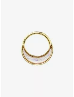 16G Steel Gold Moon Hinged Clicker