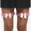 Pink Lace Bow Bell Garter Set -Hoodies And Sweaters Shop 18862486 hi
