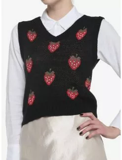 SWEETSOCIETY Strawberry Girls Sweater Vest