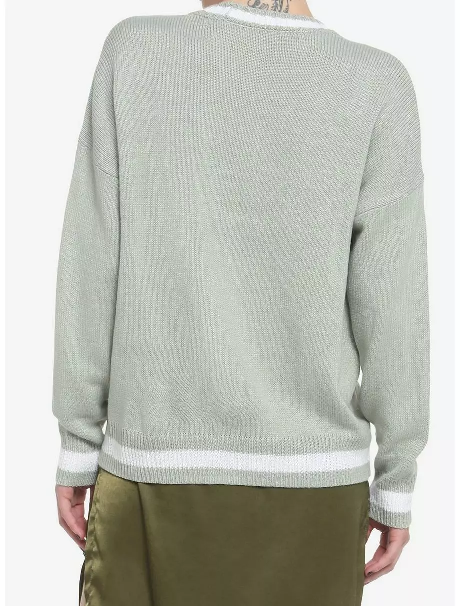 THORN&FABLE Mushroom Frog Varsity Girls Cardigan 5 THORN&FABLE Mushroom Frog Varsity Girls Cardigan - Image 3