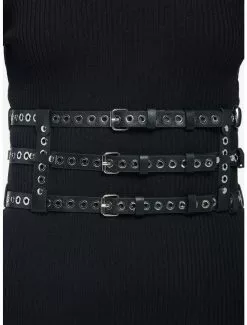 Triple Strap Grommet Corset
