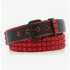 Black & Red Pyramid Stud Belt -Hoodies And Sweaters Shop 19194489 hi