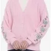 SWEETSOCIETY Sakura Angel Wings Pastel Pink Girls Oversized Cardigan