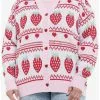 SWEETSOCIETY Strawberry Fair Isle Girls Oversized Cardigan Plus Size -Hoodies And Sweaters Shop 19428767 hi