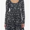 COSMICAURA Black Moon Death Moth Tiered Long-Sleeve Dress 2 COSMICAURA Black Moon Death Moth Tiered Long-Sleeve Dress -Hoodies And Sweaters Shop 19501919 hi