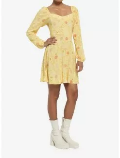 Disney Beauty And The Beast Floral Long-Sleeve Dress -Hoodies And Sweaters Shop 19508155 av1