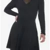THORN&FABLE Black Heart Cutout Mock Neck Long-Sleeve Dress Plus Size -Hoodies And Sweaters Shop 19509745 hi