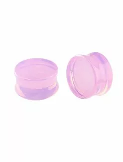 Glass Bubblegum Pink Opalite Plug 2 Pack