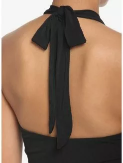 Black Lace-Up Halter Dress -Hoodies And Sweaters Shop 19541771 av4